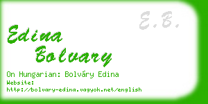 edina bolvary business card